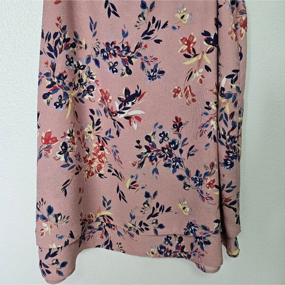 Zac & Rachel Feminine Double Layer Button Up Floral Print Popover Tank Top Sz M - Picture 8 of 8